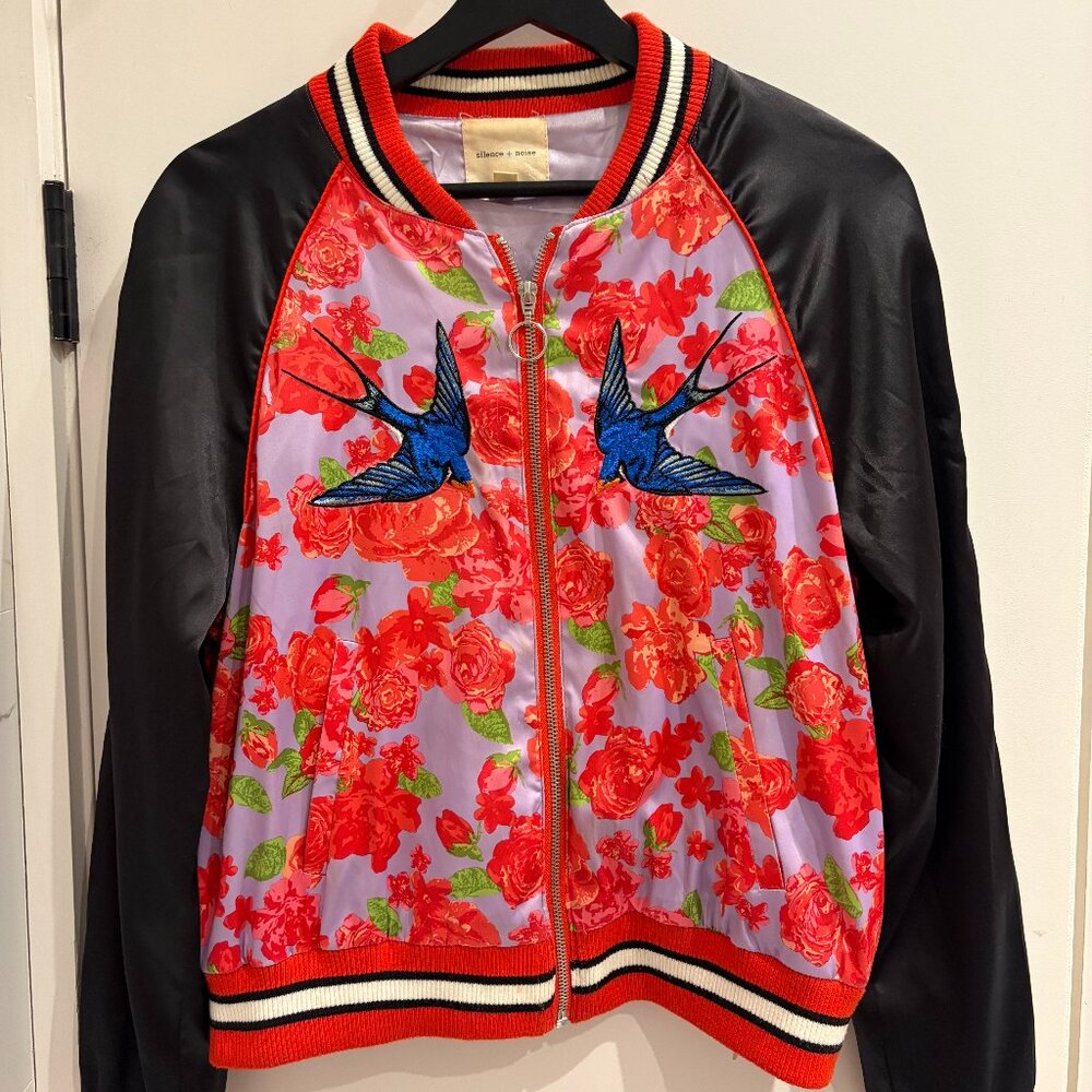 Silence + Noise embroidered bomber jacket